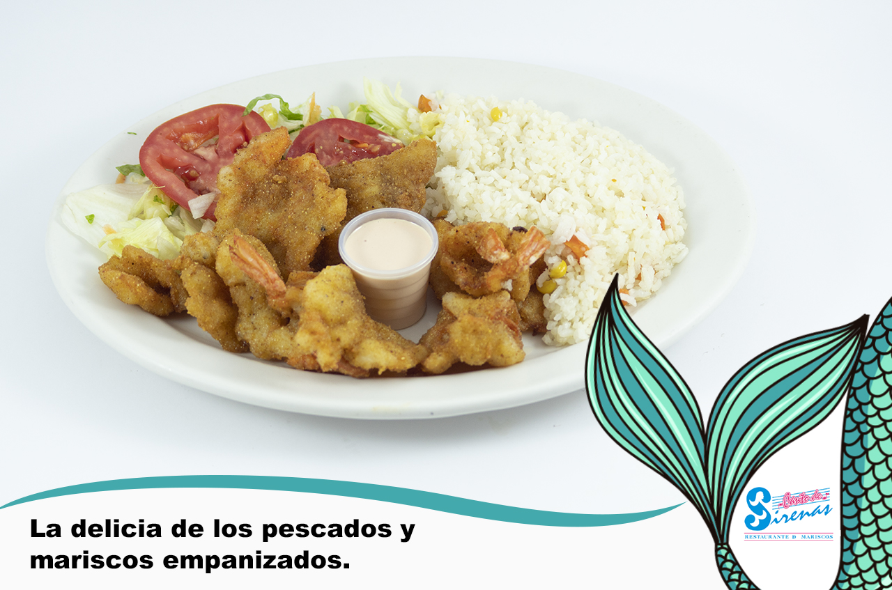 pescados y mariscos empanizados